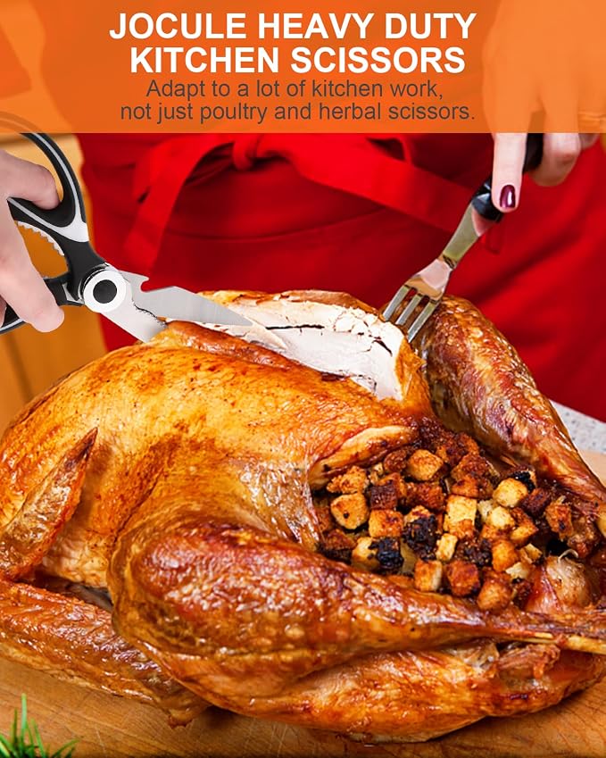 Jocule Kitchen Shears Heavy Duty, 2-pack, Upgrade Poultry Shears, Dishwasher Safe, Meat & Food Scissors