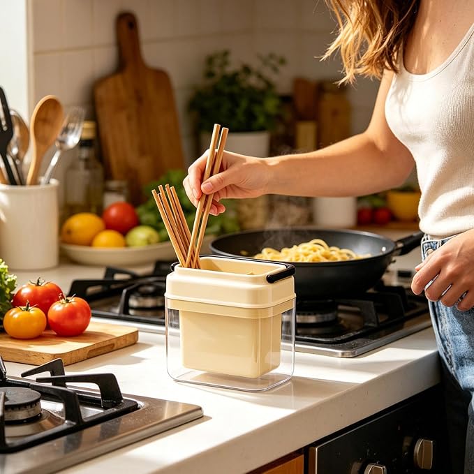 Utensil Holder, Non Slip Kitchen Cutlery Drainer, 6.92x6.92x4.76 Inches Large Drying Rack Container, Multi Slot Spoon Fork Storage Organizer, Kitchen Sink Countertop Caddy, Use for Home Restaurant