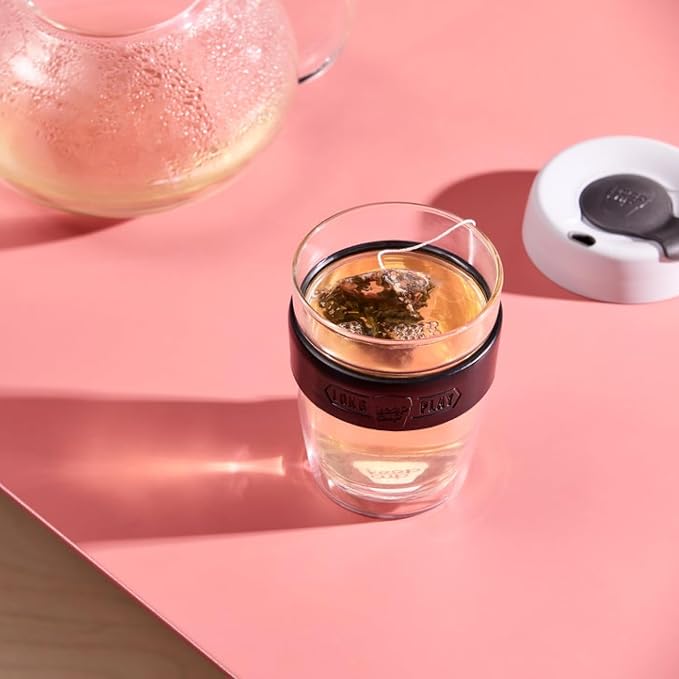 KeepCup Longplay - Reusable Coffee Cup, Double Wall Glass with Removable sleeve and splashproof sipper lid - 12oz/340ml - Matcha