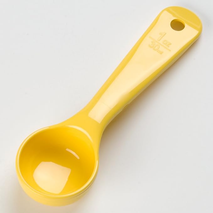Carlisle FoodService Products Measure Miser Solid Measuring Spoon with Short Handle, 1 Ounce, Yellow (Pack of 5)
