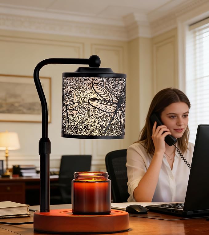Candle Warmer Lamp with Timer, Dragonfly Candle Warmer Lamp with Jar Candles,Wax Melt Warmer for Housewarming Gift, Birthday Mother's Day Valentines Gifts for Women,Mom,Sister,Bedroom Home Decor