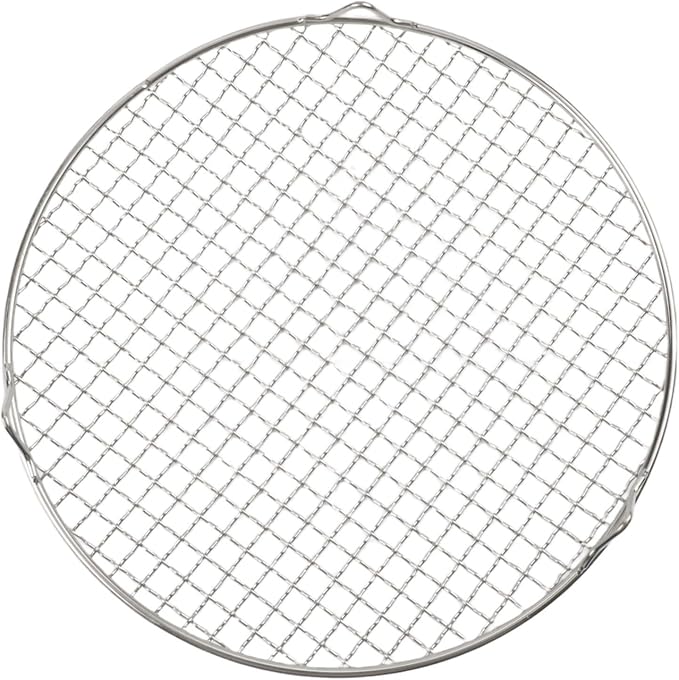 Round Cooling Rack 201 Stainless Steel Wire Oven Grill Sheet, 1.8mm Thick Border with 3 Legs for Baking, Grilling, Steaming, Drying Pies Cakes Pizza, Easy to Clean Silver Kitchen Tool(30.5cm)
