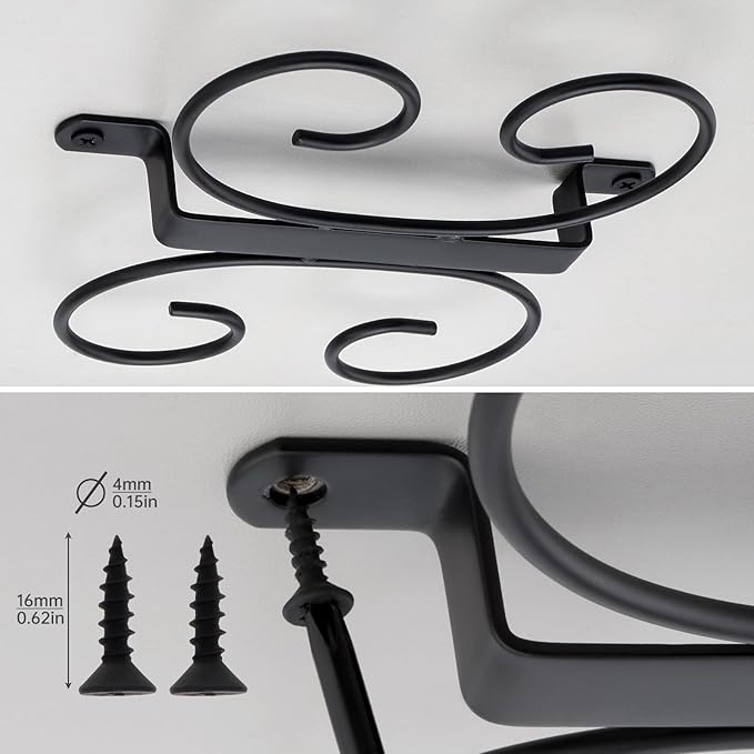 2 pack 9 inch Wine Glasses Rack,Wine Glass Hanger Rack Under Cabinet Cupboard,Stemware Wine Glass Holder 4 Hooks for Kitchen and Bar with 4pcs Screws,Screwdriver