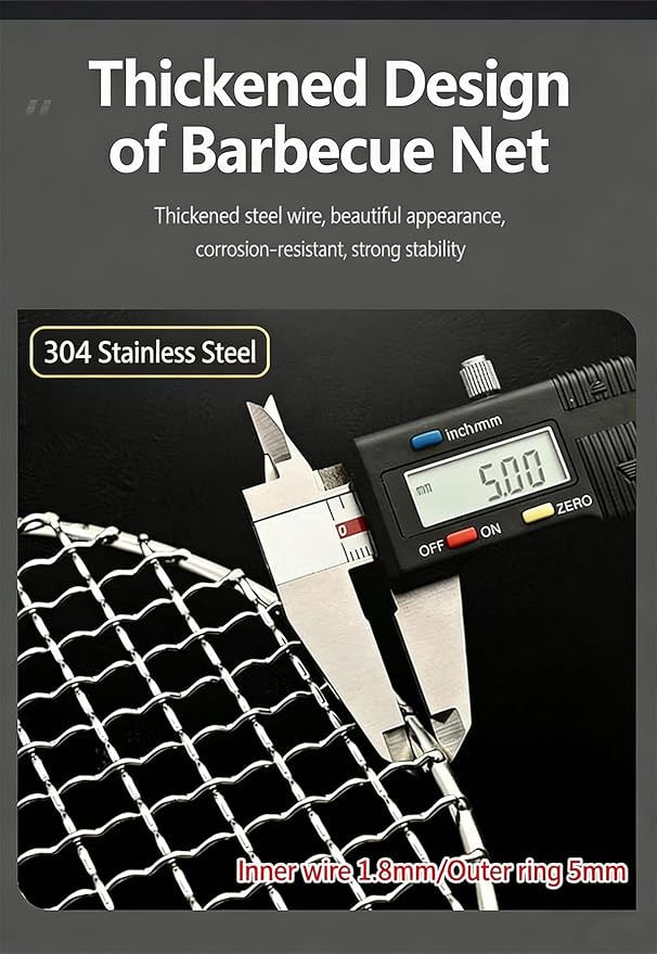 Round Cooling Racks for Cooking and Baking, 4-21.6 Inch 304 Stainless Steel Campfire Grill Grate for Fits Air Fryer/Stockpot/Pressure Cooker/Round Cake Pan (304 stainless steel,4.3"/11cm)