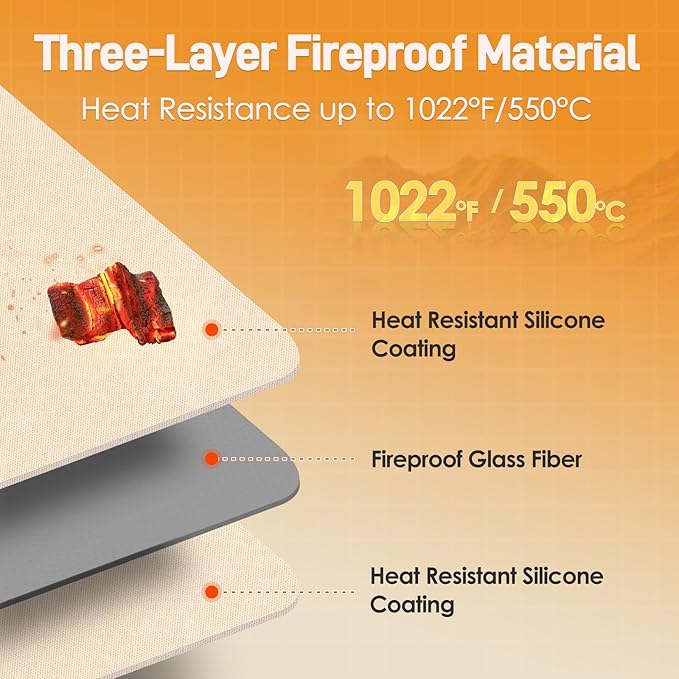 Heat Resistant Mat for Air Fryer, 16 x 24in Heat Resistant Mat for Countertop, Fireproof Silicone Countertop Protector Appliance Slider for Air Fryer, Coffee Maker, Toaster, Oven (Khaki)