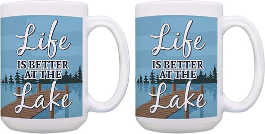 ThisWear Lake Themed Gifts Life Is Better at the Lake Mug Set