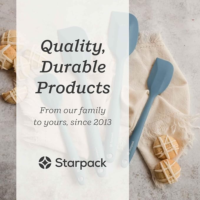 Starpack 'Scrape & Stir' Silicone Spatula (8.5 Inches) - Heat Resistant Spatula Set 600°F - Food Grade Kitchen Spatulas - Nonstick Baking and Cooking Spatula - LFGB Grade Rubber Spatula Set