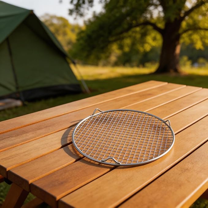 Round Cooling Rack,Stable Three Leg 201 Stainless Steel Wire Baking Rack For Barbecue, Designed For Efficient Air Circulation And Easy Cleaning Post Use Stable Three Leg Multiple Sizes(30.5cm)