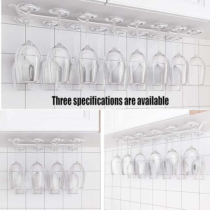 Under Cabinet Wine Glass Holder Iron 12 Hooks, Black Wire Hanging Rack, Storage Hanger Organizer, Space Saving, With 6 Hooks For Multiple Uses, Easy To Install