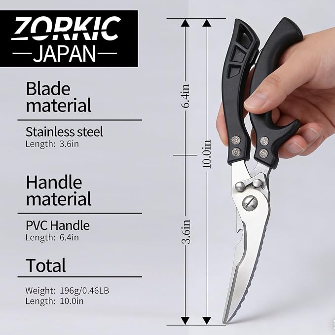 Kitchen Scissors Poultry Shears Heavy Duty Black, Dishwasher Safe Japan Kitchen Shear for Food Chicken Scissor, Fish, Meat Cutting Scissors Cooking Shears Gifts for Men Women