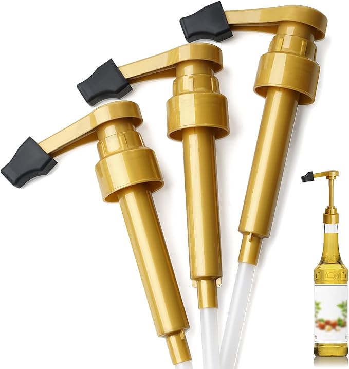 Coffee Syrup Pump ONLY for Monin Glass 750ml Bottle – 3 Pack Syrup Pumps, Compatible with Monin 25.4 oz Bottles