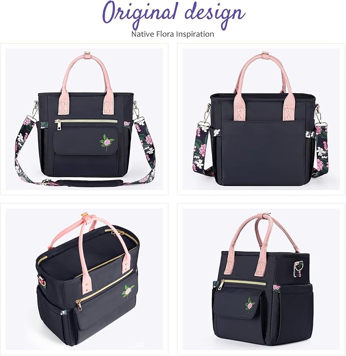 GLORIEROO Deluxe Insulated Lunch Box Bag Women - Leakproof Waterproof Cooler with Multi Pockets Removable Strap for Work Picnic - Teacher Mothers Day Christmas Birthday Gifts