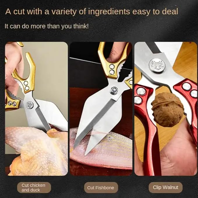 Heavy Duty Poultry Shears Kitchen Scissors,Japanese High-Carbon Steel Cooking Scissor,Multifunctional Shears,2025 New Heavy Duty Kitchen Scissors,for Chicken Meat Seafood Bone Cutting (Green)