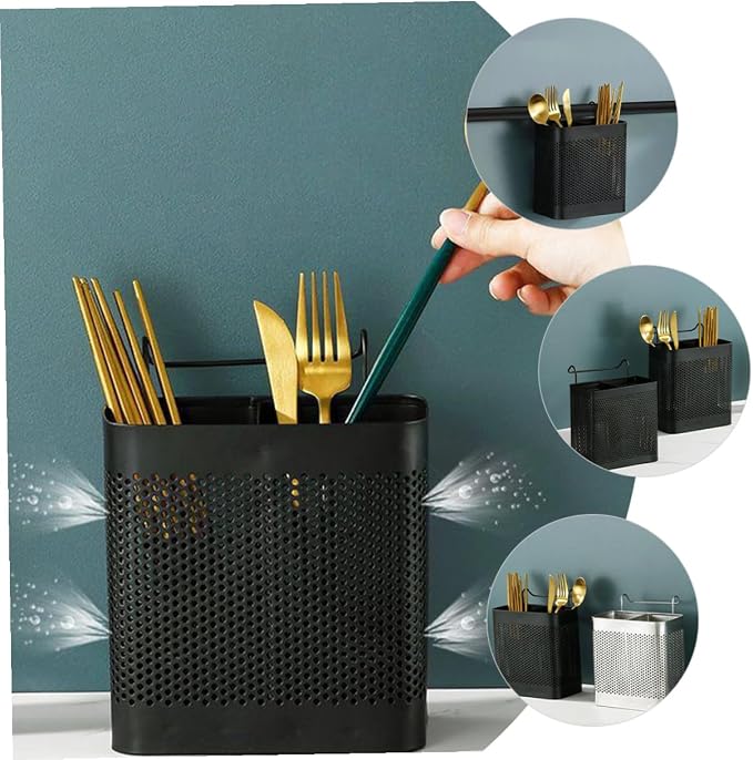 Stainless Steel Chopstick Holder Utensil Organizer for Home Kitchen Elegant Design Keeps Cutlery Neat and Accessible for Stylish Kitchen Decor Matte