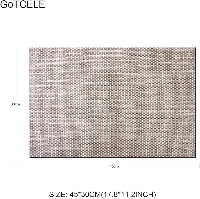 Table Mats Set of 4 Placemats Washable Easy to Clean Place Mats PVC Placemat (Beige)