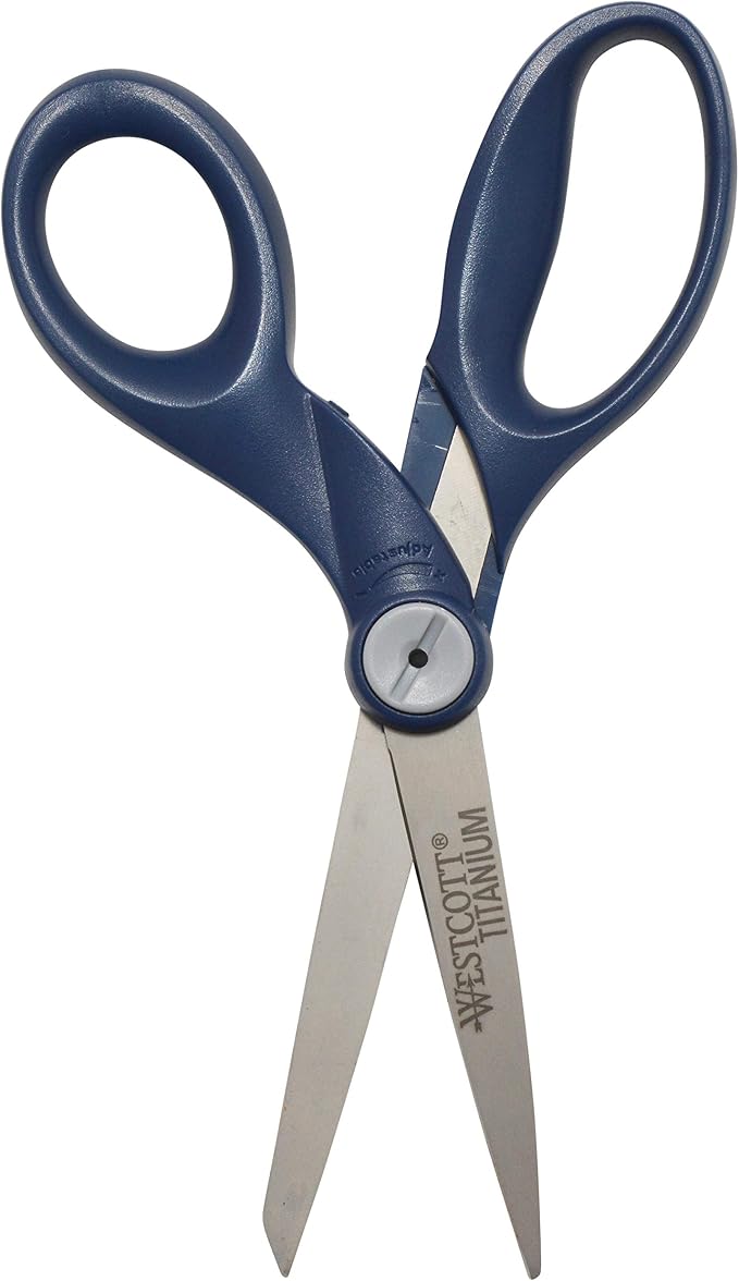 Westcott 8" Straight Hard Handle Titanium Bonded Glide Scissors (17810)