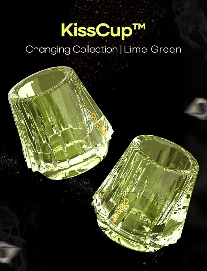 Cocinare KissCup Crystal Espresso Cup – 1.5oz Demitasse Cup for Espresso, Pour-over coffee & Tea, Lime Green, Art Crystal