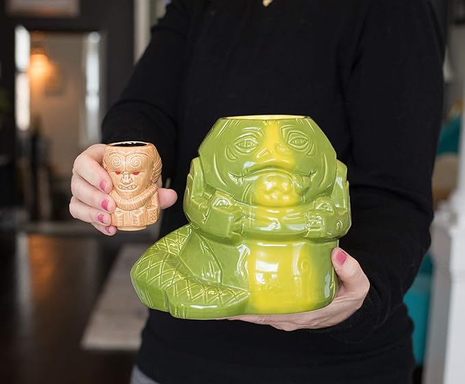 Geeki Tikis Star Wars Jabba The Hutt & Bib Fortuna Mugs | Official Star Wars Collectible Tiki Style Mug Set | Includes A 40-Ounce Jabba Mug & 2.5-Ounce Bib Fortuna Mini Muglet