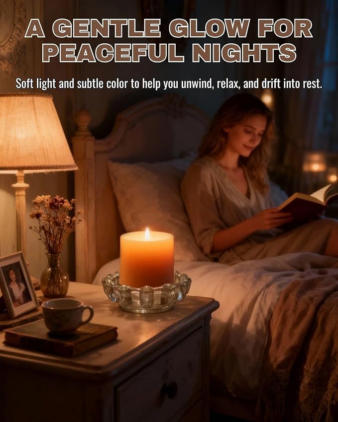 Bubble Glass Candle Holder – 5" Decorative Crystal Candle Dish, Thick Glass Tray for Tealights, Scented Candles, Aroma Stones & Reed Diffusers(Crystal Clear)