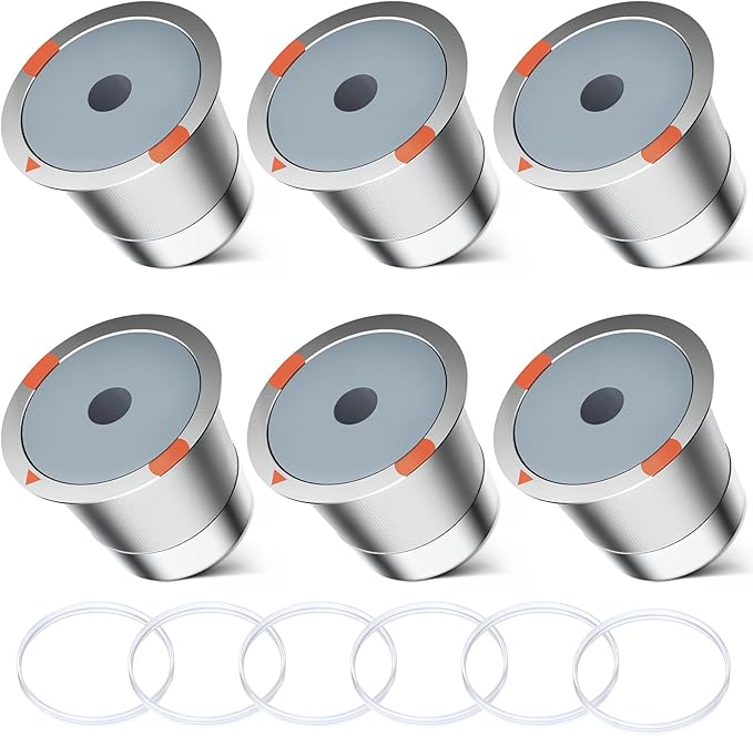 Reusable k Cup Coffee Filters,Universal stainless steel Refillable k Cups Filter Use for Keurig 2.0 and 1.0 Coffee Makers-brewers (6pack)