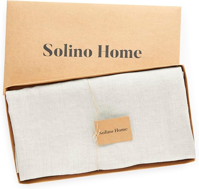 Solino Home 100% Pure Linen Light Flax Table Runner 36 Inches - 14 x 36 Inch for Coffee Tables and Dresser - Sonoma Collection, Spring, Summer