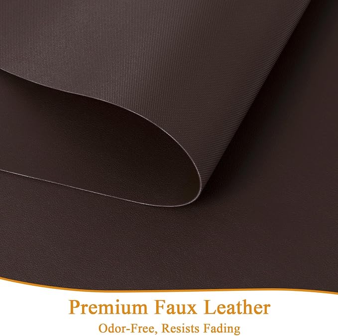 SHACOS Placemats Set of 6 Faux Leather Waterproof Leakproof Wipeable PU Non-Slip Vinyl Place Mats Heat Resistant Table Mats for Kitchen Dining Table Indoor Outdoor, Chocolate Brown