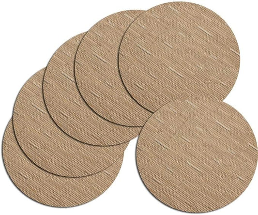 Round Placemats Set of 6 Woven Table Mats Washable Non-Slip Place Mats 13.8 Inch for Christmas Decoration Home Wedding Party,Brown