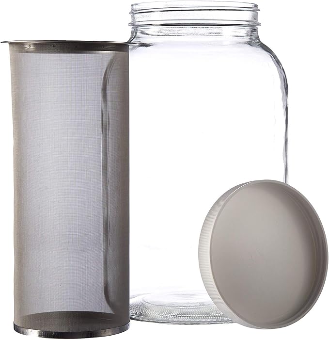 1 Gallon Cold Brew Coffee Filter for Kitchentoolz Gallon Cold Brew Makers - Metal Micro Mesh Filter for Large Batch Cold Brewing - Small Lip Construction to Rest on our 110mm Wide Mouth Jars