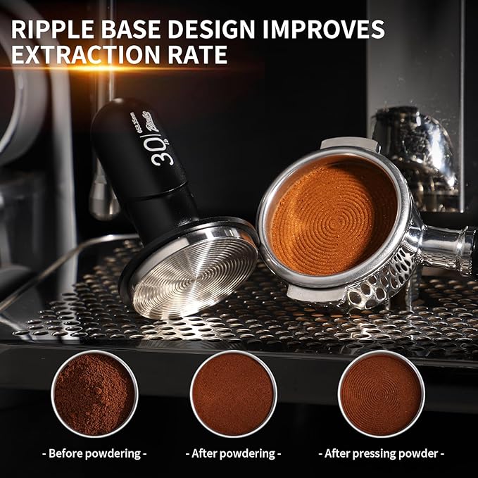 Bincoo Espresso Coffee Tamper 51mm,30lb Spring-Loaded Calibrated Tamper-Stainless Steel Base Espresso Coffee Tamper for Barista Home Coffee Espresso Accessories (Sliver, 51mm)