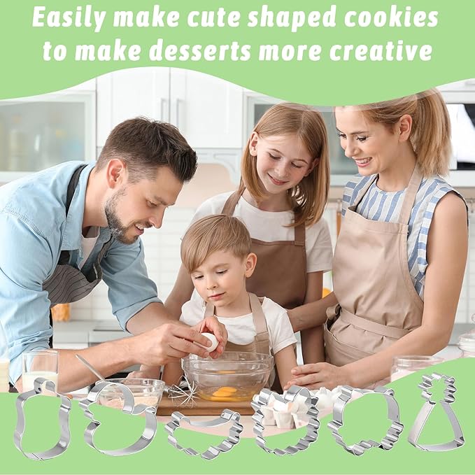 FYSUIMU 6Pcs Duck Baby Shower Cookie Cutters Cute Duck Baby Bottle & Bib Bathtub Party Hat Biscuit Cutter Stainless Steel Cookie Cutting Molds for Birthday Gender Reveal