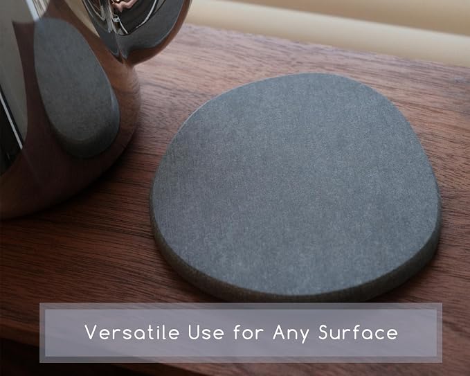 Diatomaceous Earth Coasters,3.9"x3.9", Quick-Dry, Absorbent, Heat-Resistant, Modern Stone Design, Dark Gray, Irregular Shape (2, Grey)
