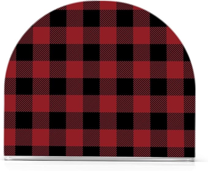 Acrylic Fall Napkin Holder for Table Kitchen Red Black Plaid Cocktail Dinner Napkin Holders Paper Towel Dispenser Countertop Modern Home Decor