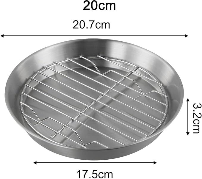 Round Cooling Rack,Stainless Steel Round Baking Pan With Cooling Rack For Effortless Cooking And Cleanup In The For Kitchen(20cm)
