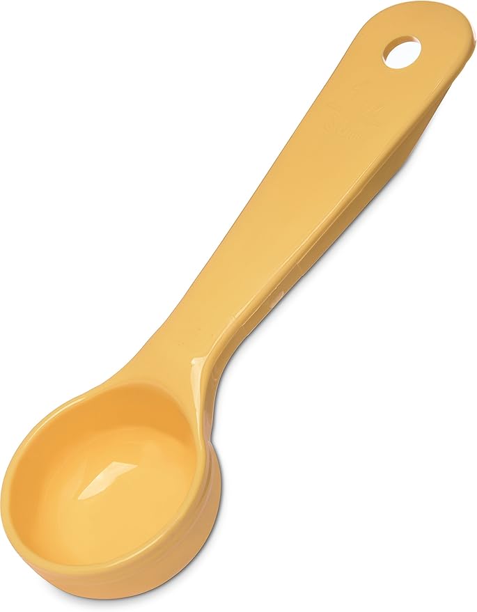 Carlisle FoodService Products Measure Miser Solid Measuring Spoon with Short Handle, 1 Ounce, Yellow (Pack of 5)