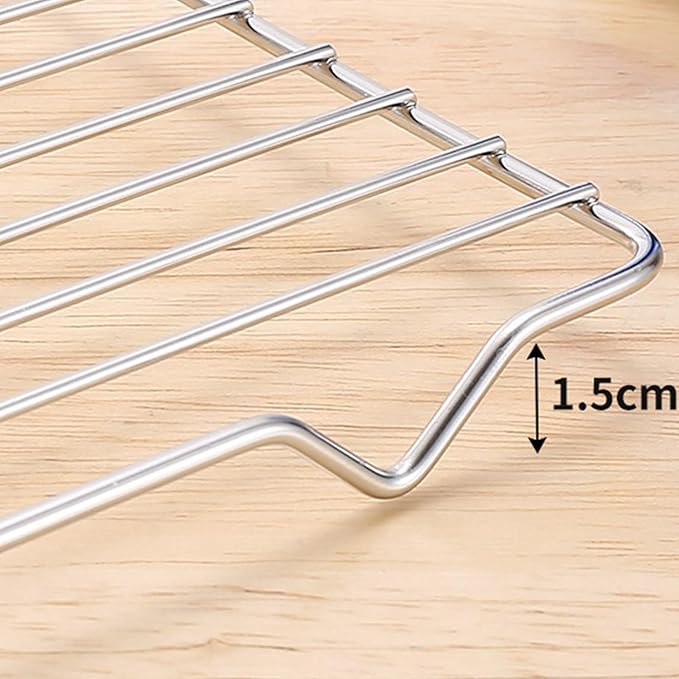 2pcs Easy to Use Wire Rack Cooling Stainless Steel Cooking for Baking Goods and Draining Oils Stainless Steel