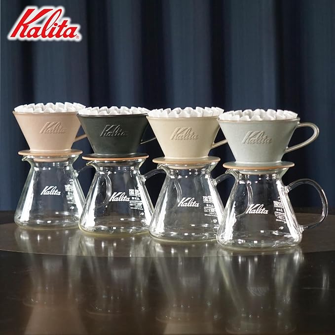 Carita Kalita Coffee Dripper Mino Ware High Heat Retention Pottery for 1 to 2 People, DACHI & KalitaMI 155, Sand Beige, #01101, Wave Series, Made in Japan, Drip Equipment, For One Person