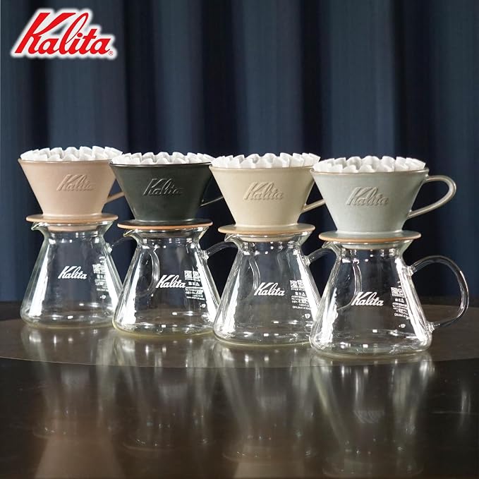 Carita Kalita Coffee Dripper Mino Ware High Heat Retention Pottery for 1 to 2 People, DACHI & KalitaMI 155, Sand Black #01107, Wave Series, Made in Japan, Drip Equipment, For 1 Person