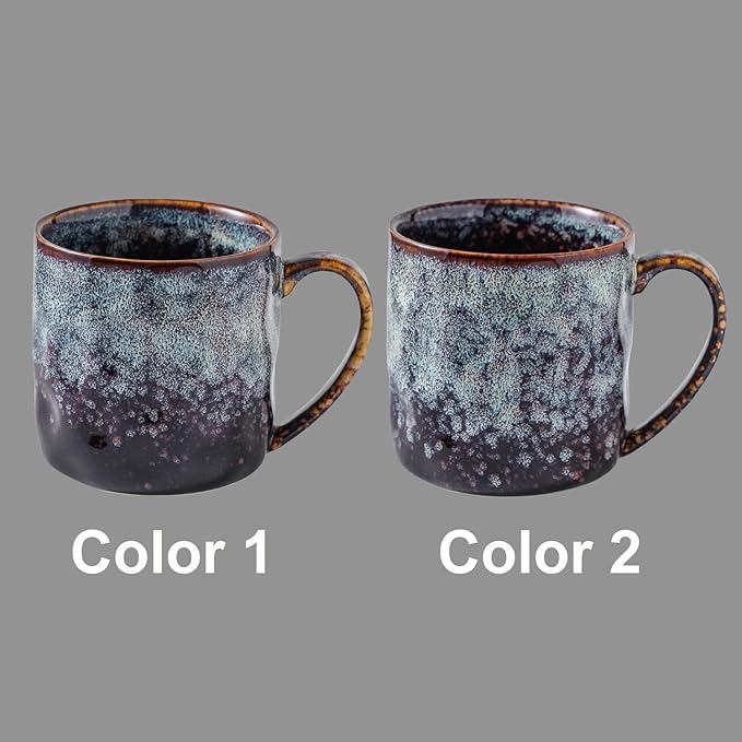 Ceramic Coffee Mugs - 12 Ounces Ceramic Mugs - Tea Cups with Handle - Funny Cappuccino Cups - Dishwasher Safe, Set of 4
