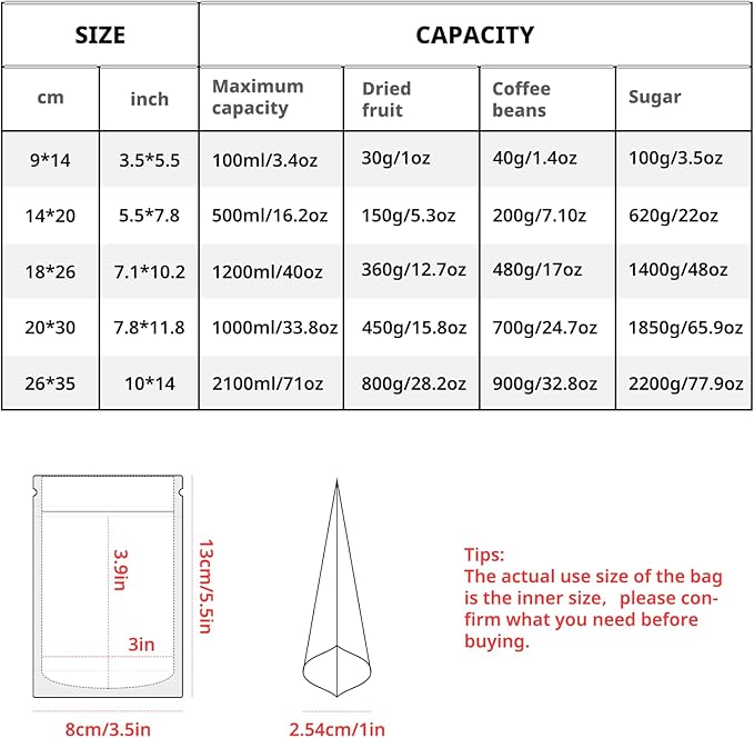 80PCS 5.5"X8" Kraft Paper Bags with Window,Resealable White Small Stand Up Pouches for Food Storage,Reusable Zipper Lock Packaging Bags for Small Business&Personal,Cookie,Snacks,Tea,Coffee