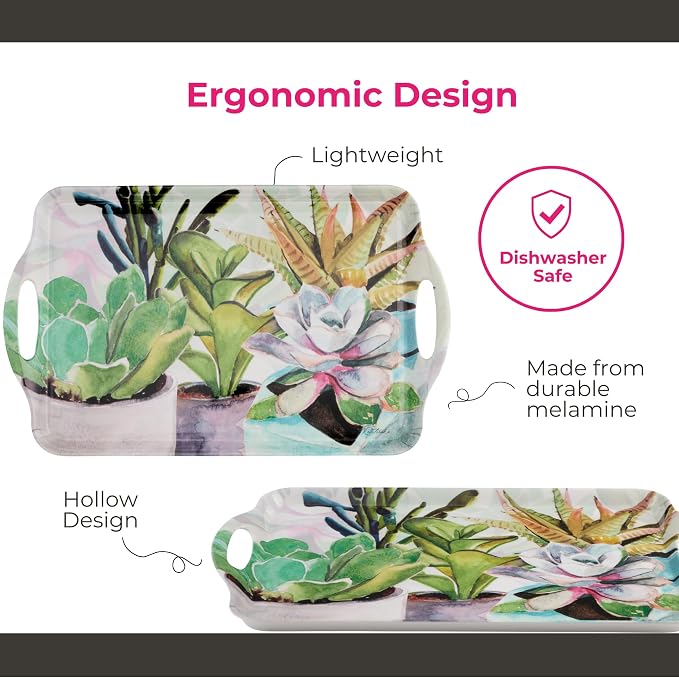 Pimpernel Succulents Large Handled Tray