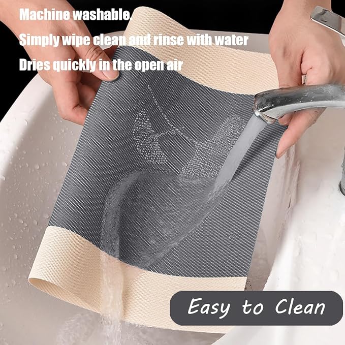 PIGCHCY Ginkgo Placemats Set of 4, Non-Slip Placemats Easy to Wipe Clean Kitchen Durable Table Mats for Home/Dining Room Decoration (Black Gray,18 X 12 inches)