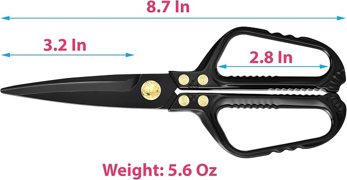 Kitchen Scissors - Heavy Duty Kitchen Shears with Stainless Steel Titanium-Coated Blades for Food, Poultry, Meat & Herbs - Sharp All Purpose Cooking Scissors Dishwasher Safe