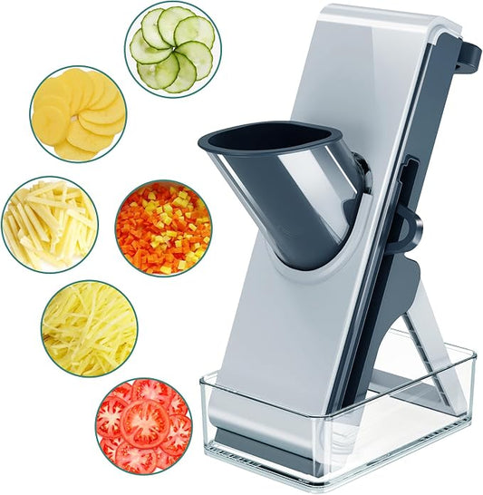 4in1 Mandoline Slicer for kitchen, Potatoes Slicer, Safe Mandoline Slicer, Vegetable Strip Julienne Cutter, Fast Meal Prep