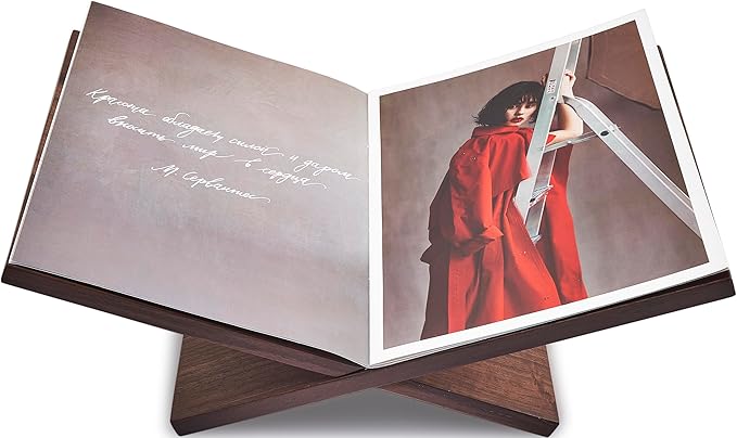 Honygebia Solid Wood Book Stands - Cross Frame Walnut Wooden Book Holder, Open Bookstand for Display and Reading, Suitable for Art, Bible, Cookbook, Easel, Magazine, Textbooks