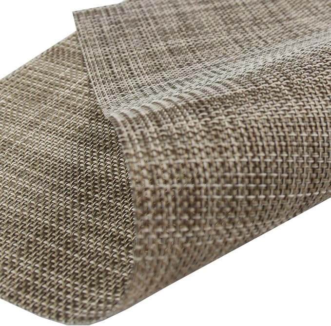 Placemats Place Mats Indoor Set of 6 Washable Easy to Clean PVC Placemat (Placemats Set of 6, Camel)