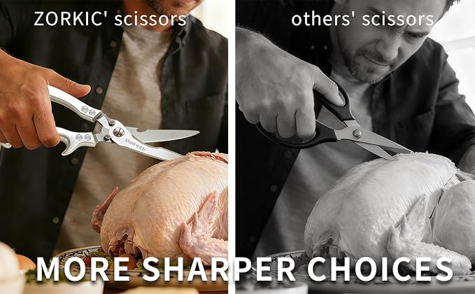 Kitchen Scissors Poultry Shears Heavy Duty Black, Dishwasher Safe Japan Kitchen Shear for Food Chicken Scissor, Fish, Meat Cutting Scissors Cooking Shears Gifts for Men Women