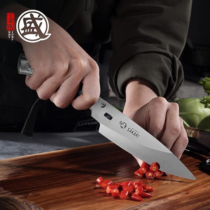 MITSUMOTO SAKARI Japanese Kitchen Scissors Heavy Duty, Silver Alloy Steel Poultry Shears with Non-Slip Handle, Multipurpose Detachable for Chicken, Fish, Meat & Vegetables