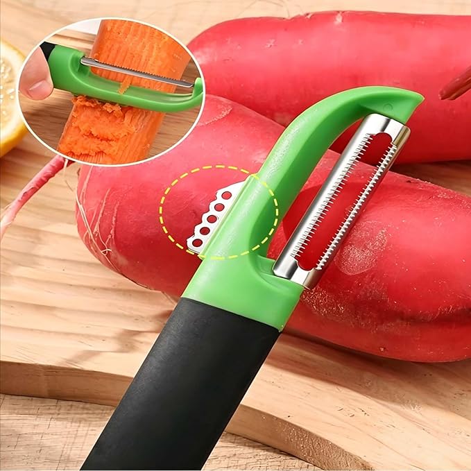 Swivel Vegetable Peeler, Ultra Sharp Stainless Steel Fruit Peeler with Ergonomic Non-Slip Handle, Multifunctional Kitchen Peeler for Potato Carrot Apple Orange Citrus, Dishwasher Safe