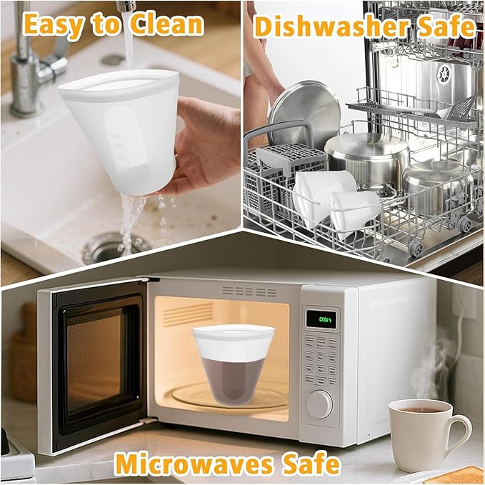 3PCS Chocolate Melting Cup Reusable Storage Silicone Bags Platinum cured silicone BPA-Free top gadgets for bakers
