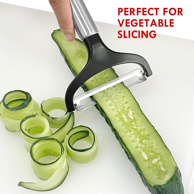 LHS Cabbage Peeler for Kitchen, Wide Mouth Vegetable Peeler, Stainless Steel Fruit Shredder Slicer with Non-Slip Handle and Sharp Blade